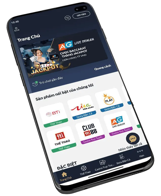 Ứng dụng di động a888 trên smartphone